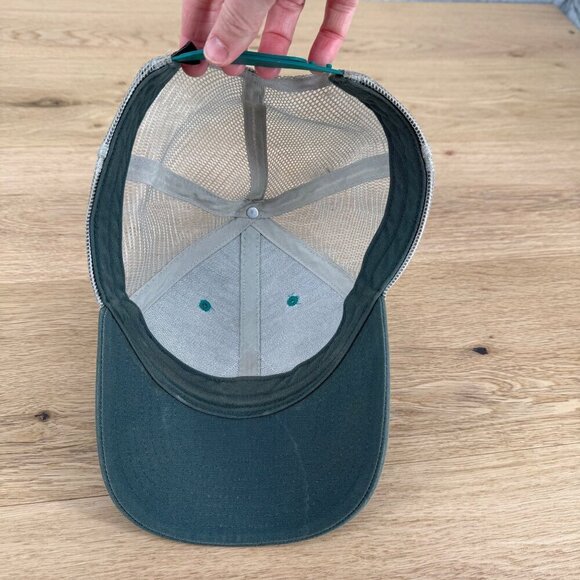 Patagonia Unisex Distressed Trucker Hat OS Blue Gray Patch Logo Outdoor Casual - Picture 6 of 9